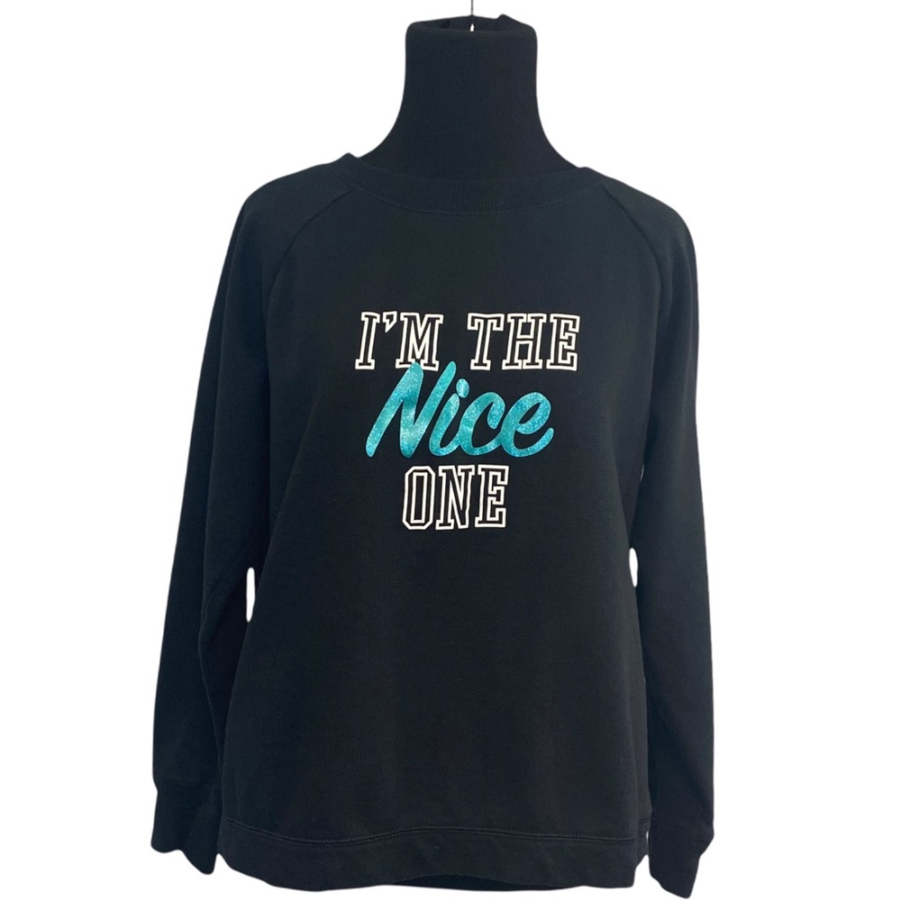 So Crew Neck Sweater‎ “I’m The Nice One”  Black Women Size | L